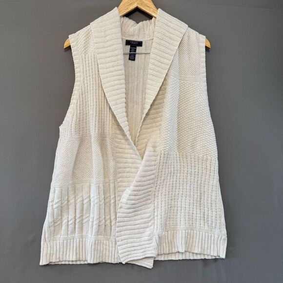 Chaps Ralph Lauren Women’s Sleeveless Open-front Knit Sweater Size 3XL - Picture 1 of 10